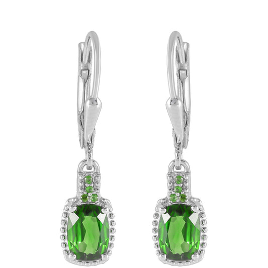 Pendientes de Plata con Diópsido de Cromo