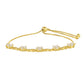 Pulsera de Plata Bañada en Oro con Piedra Lunar Arco Iris