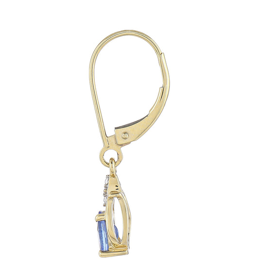 Pendientes de Oro 9K con Tanzanita AAA y Zircón natural