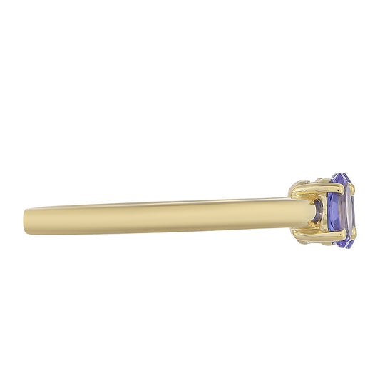Anillo de Oro 9K con Tanzanita AAA