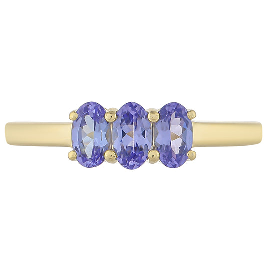 Anillo de Oro 9K con Tanzanita AAA