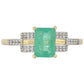 Anillo de Oro 9K con Esmeralda de Brasil y Topacio Blanco