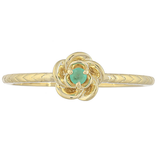 Anillo de Oro 9K con Esmeralda de Brasil