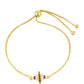 Pulsera de Plata Bañada en Oro con Diamante Rojo y Diamante blanco