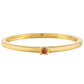 Anillo de Plata Bañada en Oro con Diamante Rojo