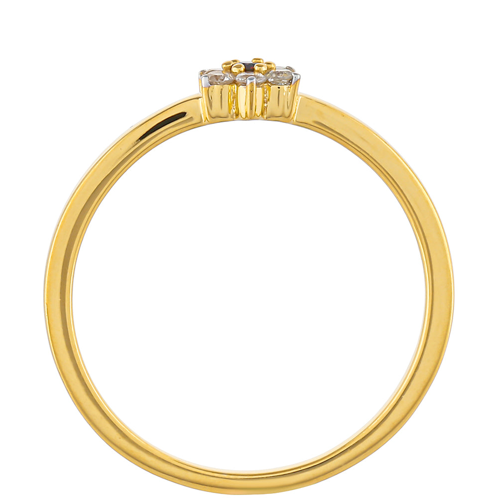 Anillo de Plata Bañada en Oro con Diamante Rojo y Diamante blanco 4 