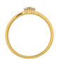 Anillo de Plata Bañada en Oro con Diamante Rojo y Diamante blanco