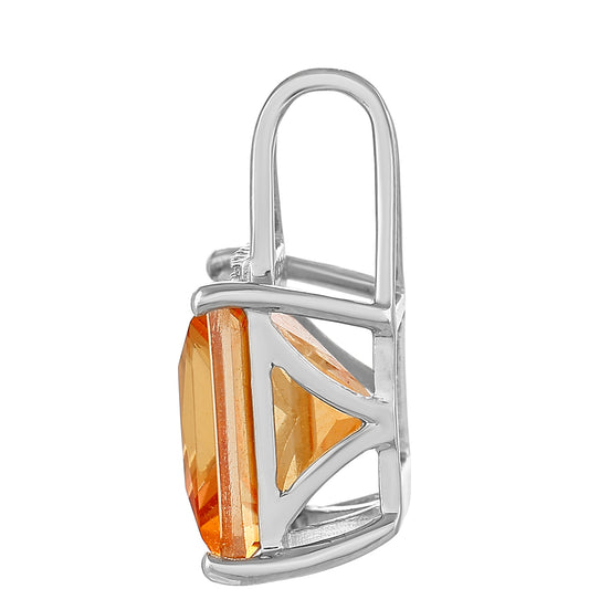 Colgante de Plata con Cuarzo Padparadscha y Topacio Blanco