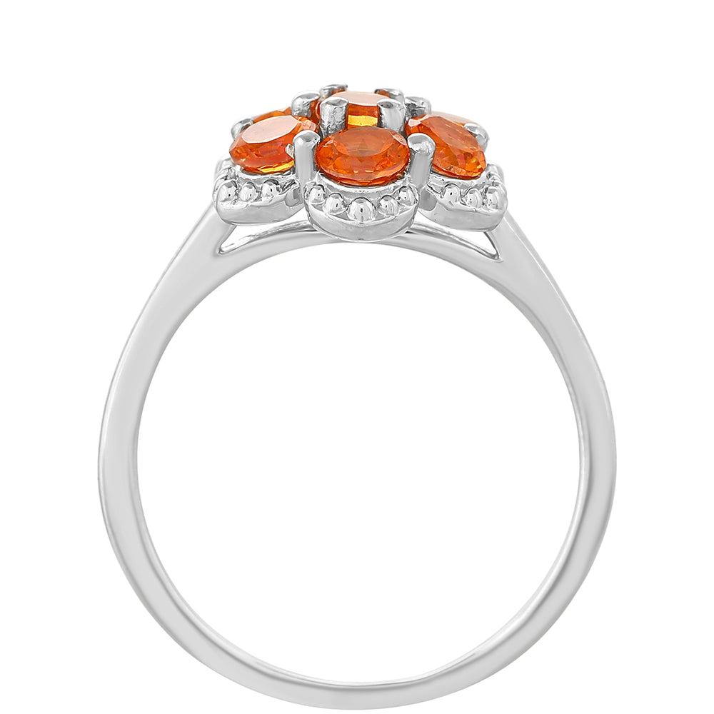 Anillo de Plata con Cuarzo Padparadscha 4 