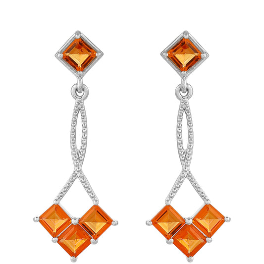 Pendientes de Plata con Cuarzo Padparadscha