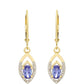 Pendientes de Oro 9K con Tanzanita AAA y Zircón natural