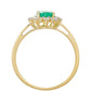 Anillo de Oro 9K con Esmeralda de Brasil y Zircón natural