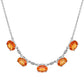 Collar de Plata con Cuarzo Padparadscha y Topacio Blanco