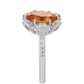 Anillo de Plata con Cuarzo Padparadscha y Topacio Blanco