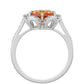 Anillo de Plata con Cuarzo Padparadscha y Topacio Blanco