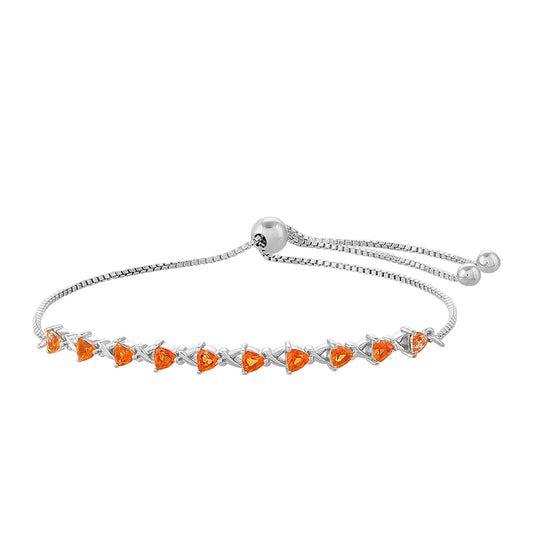 Pulsera de Plata con Cuarzo Padparadscha