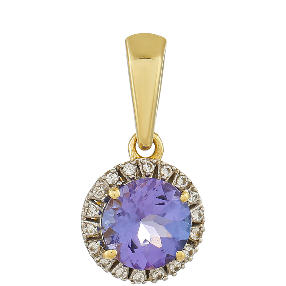 Colgante de Oro 9K con Tanzanita AAA y Zircón natural 1 
