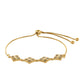Pulsera de Plata Bañada en Oro con Diamante Verde