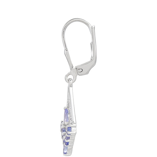 Pendientes de Plata con Tanzanita AAA