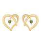 Pendientes de Plata Bañada en Oro con Diamante Verde