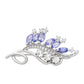 Broche de Plata con Tanzanita AAA y Topacio Blanco