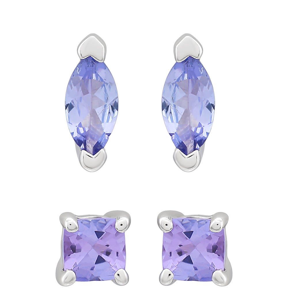 Conjunto de Plata con Tanzanita AAA ( Pendientes )