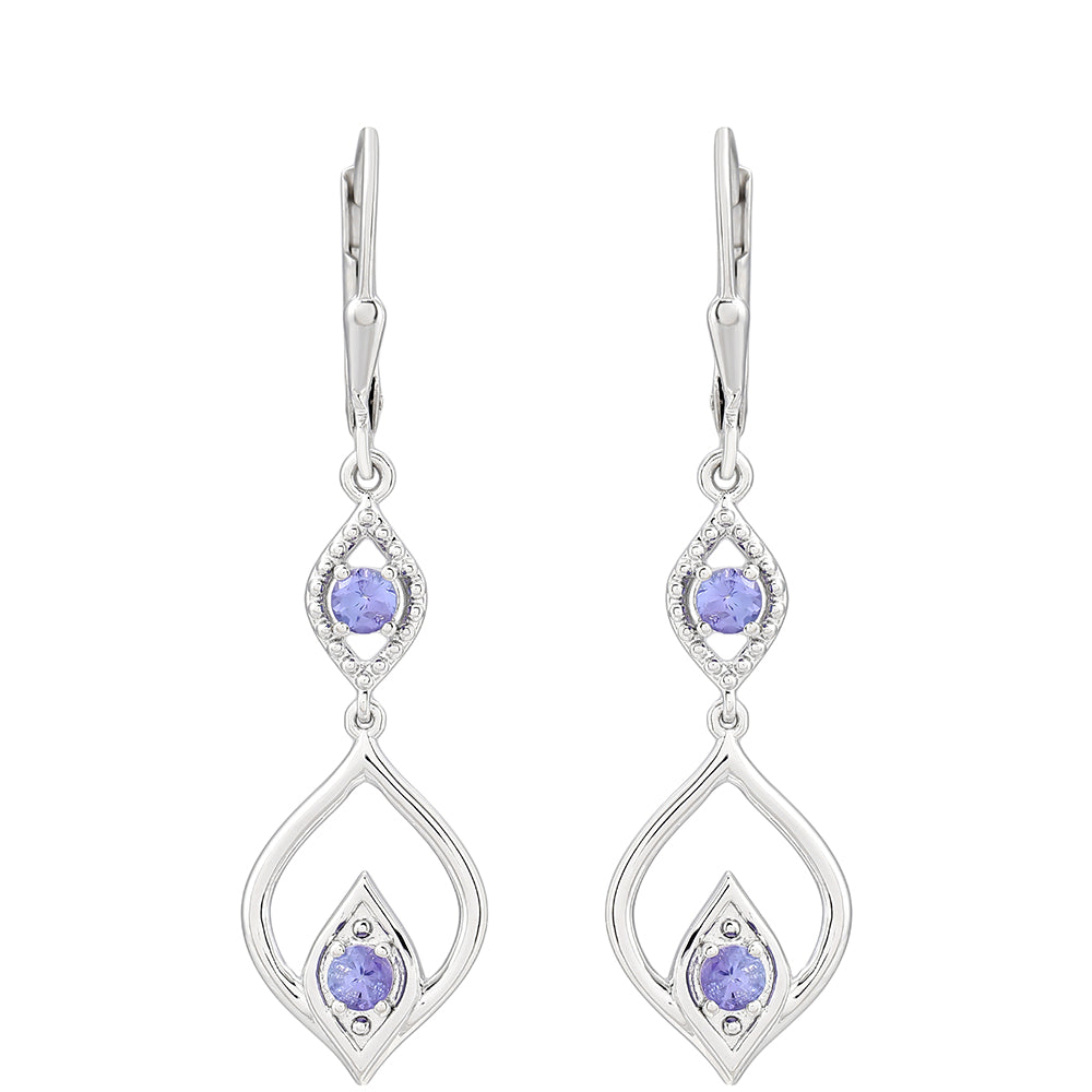 Pendientes de Plata con Tanzanita AAA