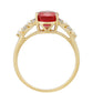 Anillo de Oro 9K con Rubí de Tailandia y Diamante blanco
