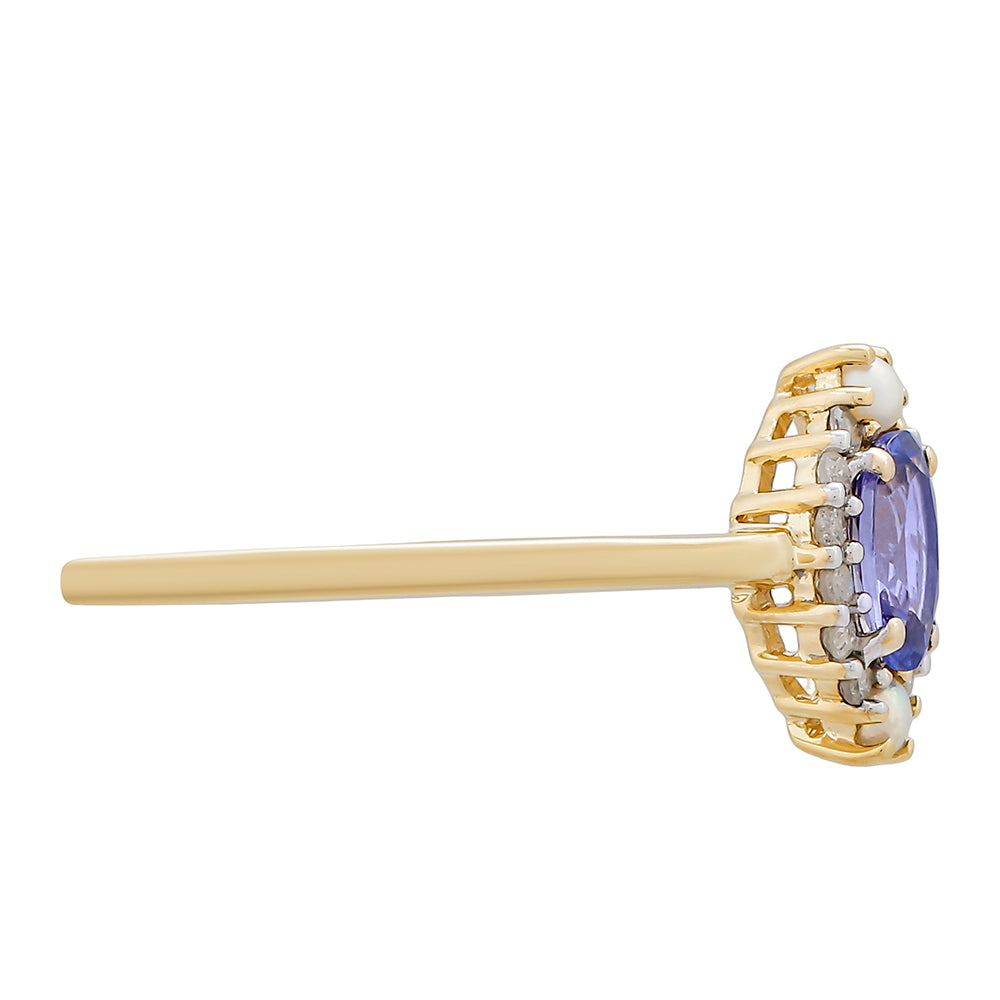 Anillo de Oro 9K con Tanzanita y Diamante blanco 2 