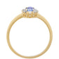 Anillo de Oro 9K con Tanzanita y Diamante blanco