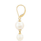Pendientes de Oro 9K con Perla blanca de agua dulce