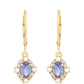 Pendientes de Oro 9K con Tanzanita y Diamante blanco