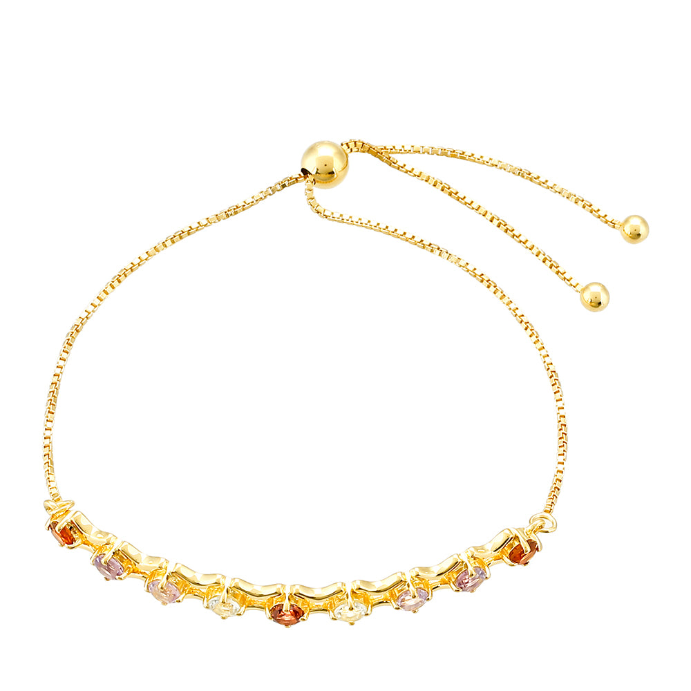 Pulsera de Plata Bañada en Oro con Amatista y Citrino de Madeira 2 