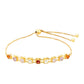 Pulsera de Plata Bañada en Oro con Amatista y Citrino de Madeira