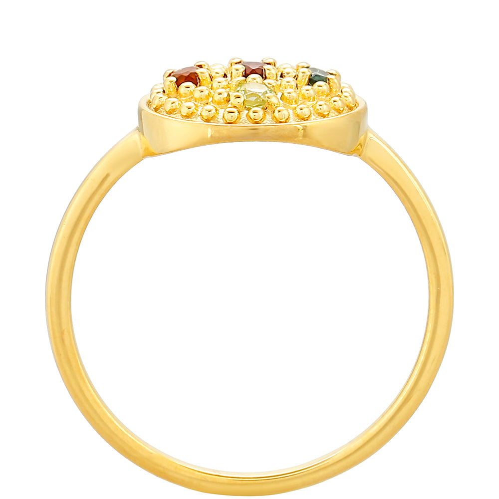 Anillo de Plata Bañada en Oro con Amatista y Citrino de Madeira 4 