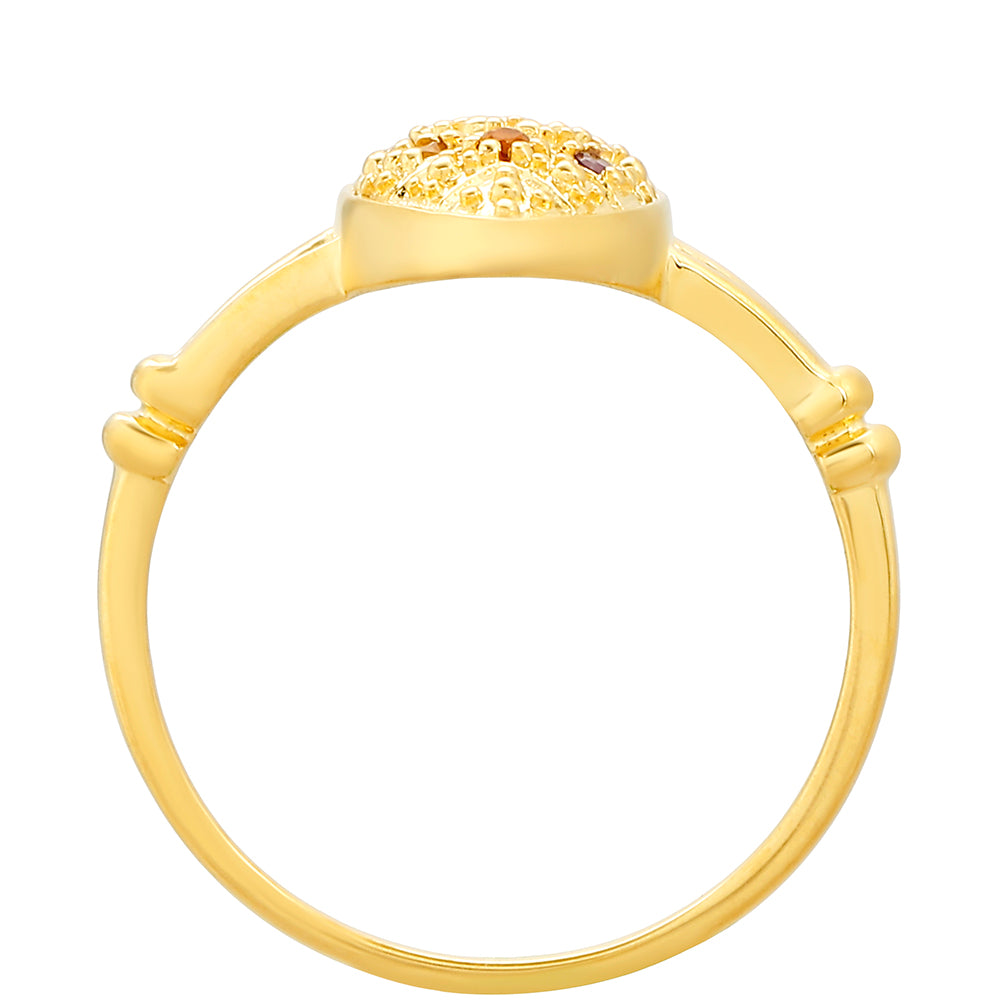 Anillo de Plata Bañada en Oro con Amatista y Citrino de Madeira