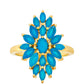 Anillo de Plata Bañada en Oro con Ópalo Azul Paraiba de Etiopía