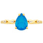 Anillo de Plata Bañada en Oro con Ópalo Azul Paraiba de Etiopía y Topacio Blanco