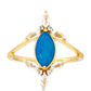 Anillo de Plata Bañada en Oro con Ópalo Azul Paraiba de Etiopía y Topacio Blanco
