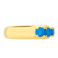 Anillo de Plata Bañada en Oro con Ópalo Azul Paraiba de Etiopía