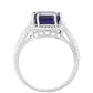 Anillo de Plata con Zafiro de Tailandia y Topacio Blanco