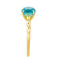 Anillo de Plata Bañada en Oro con Cuarzo Paraiba