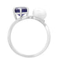 Anillo de Plata con Zafiro de Tailandia y Perla blanca de agua dulce
