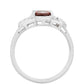 Anillo de Plata con Granate y Topacio Blanco