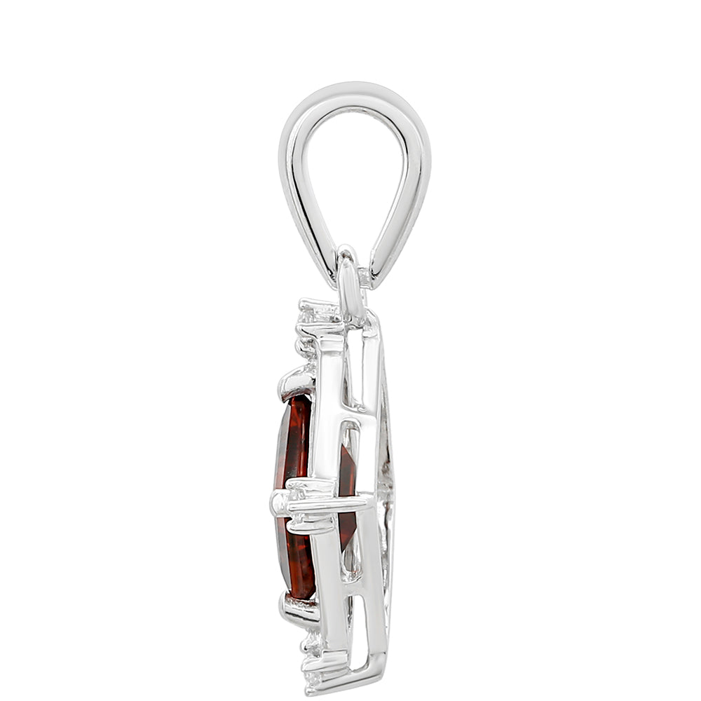 Colgante de Plata con Granate y Topacio Blanco 2 