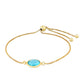 Pulsera de Plata Bañada en Oro con Cuarzo Paraiba