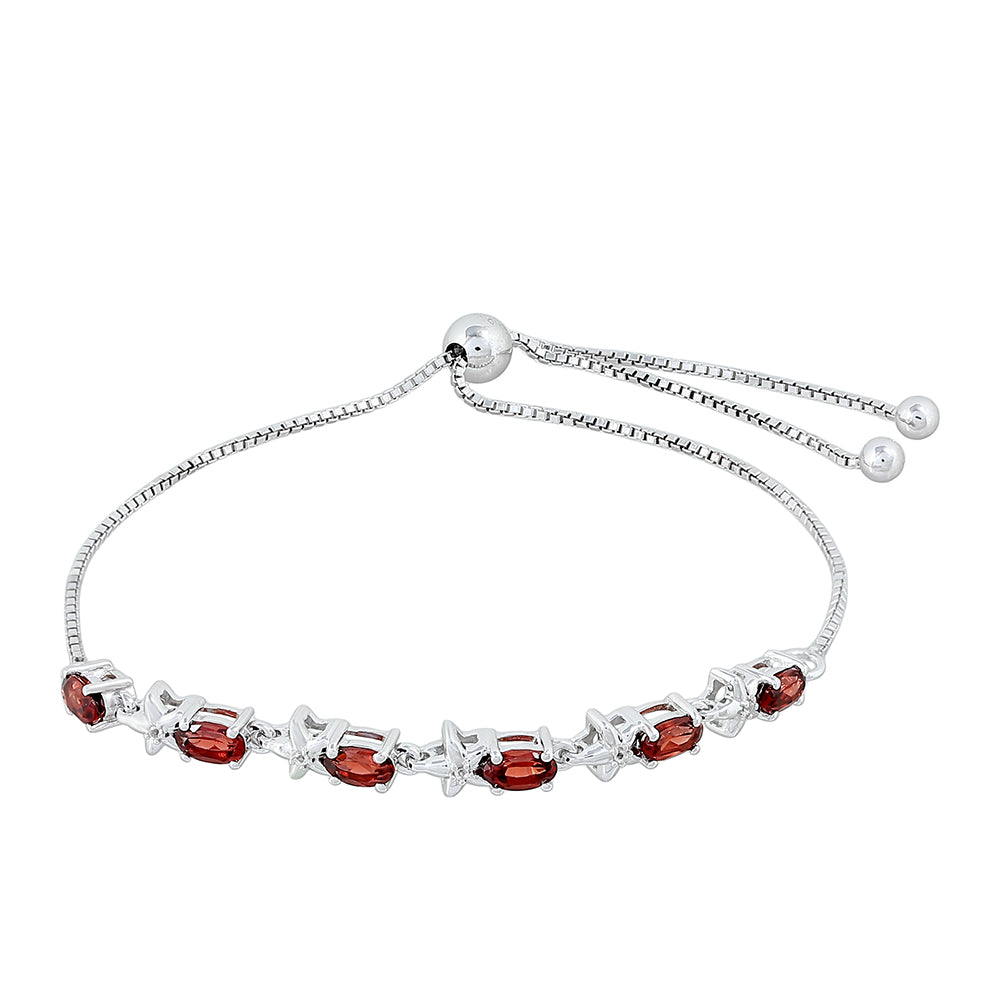 Pulsera de Plata con Granate y Topacio Blanco 1 