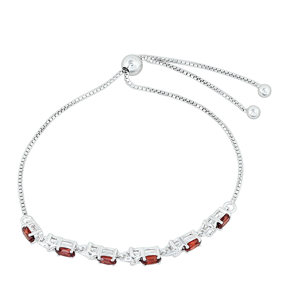 Pulsera de Plata con Granate y Topacio Blanco