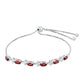 Pulsera de Plata con Granate y Topacio Blanco