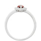 Anillo de Plata con Granate y Topacio Blanco